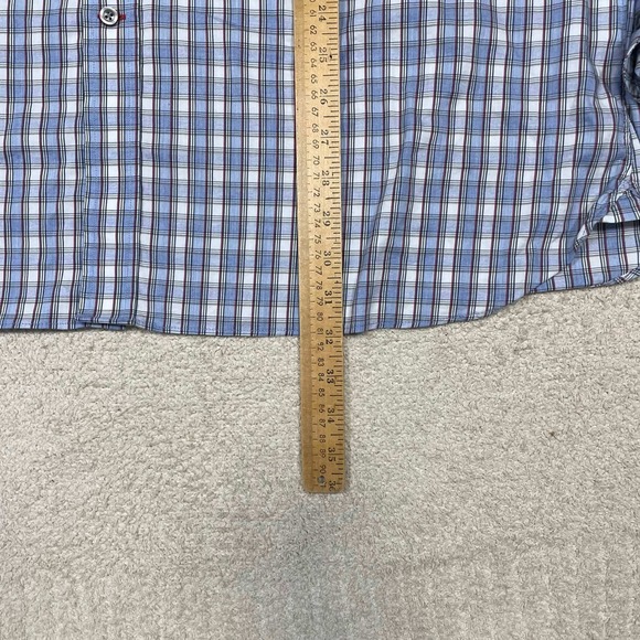 Cremieux Mens XXL Blue Plaid Long Sleeve Button Down Shirt Light Cotton Blend - Picture 4 of 8